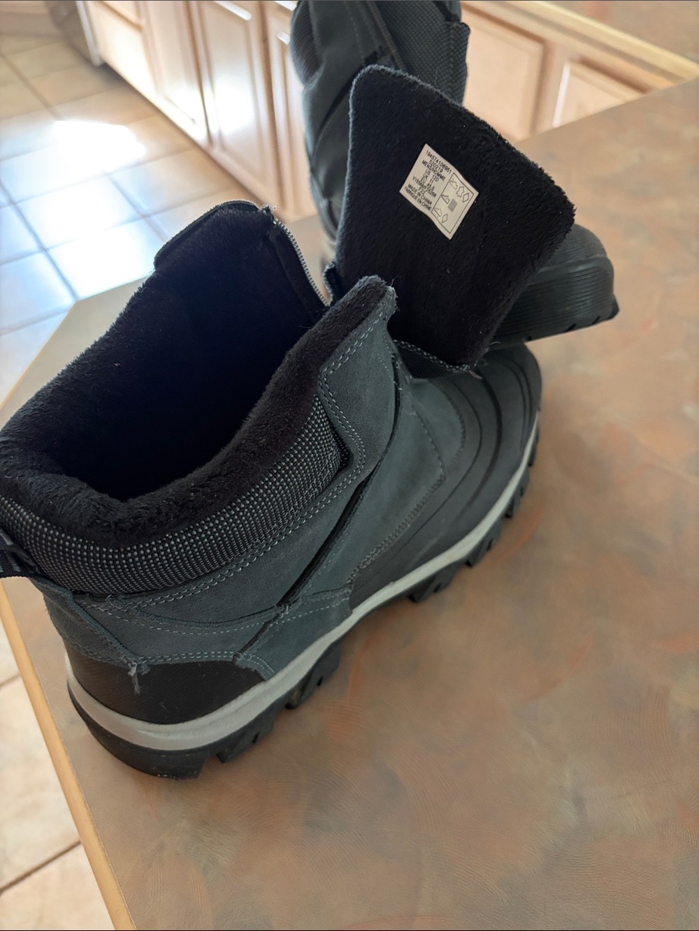 Lands' End Kids Black and Gray Insulated Winter Boots